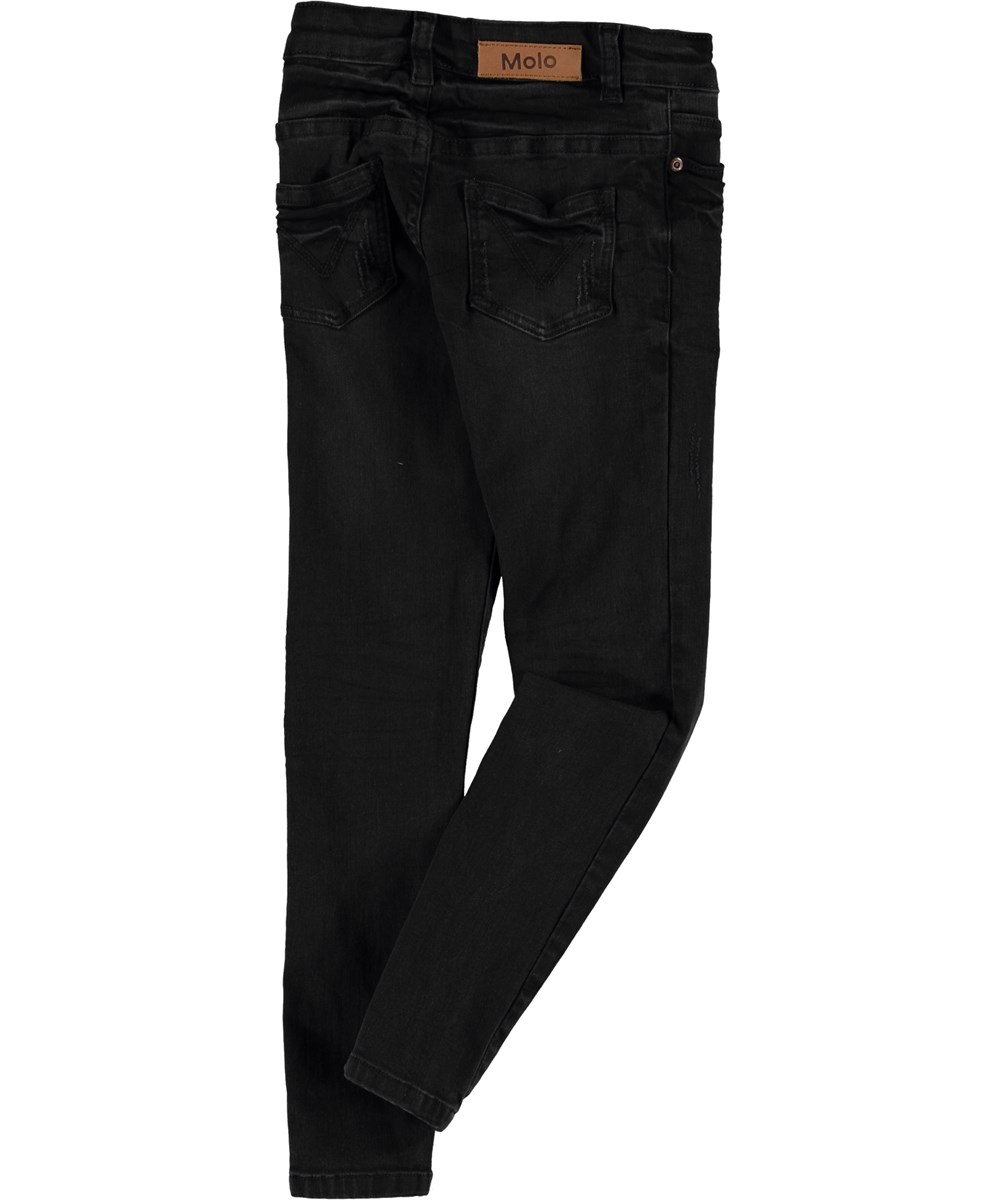 Angelica - Washed Black - Sorte slim jeans