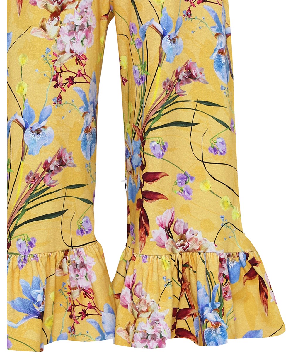 Anis - The Art Of Flowers - Økologiske gule culotte bukser 