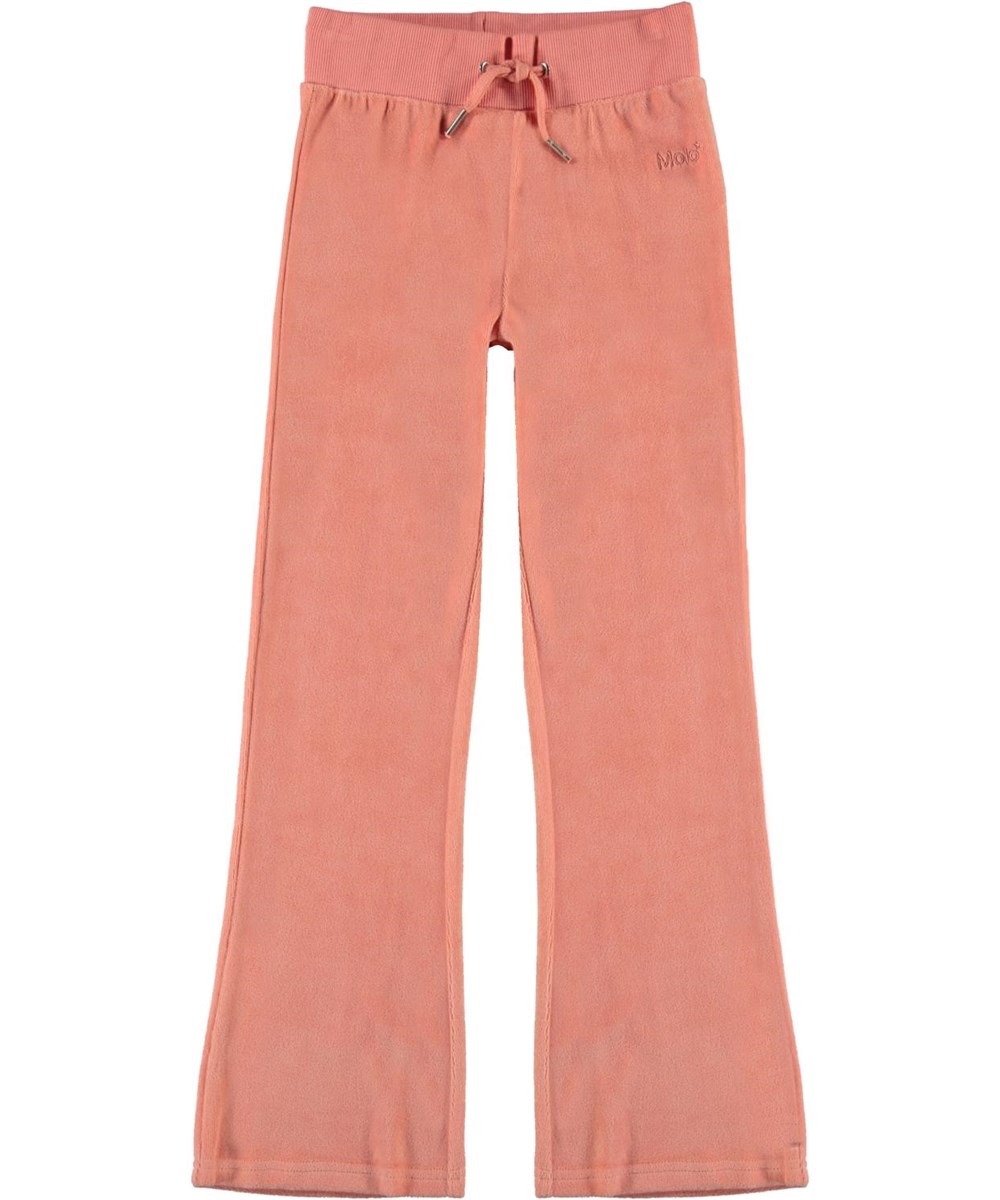 Annie - Burnt Coral - Koral farvet velour sweatpants