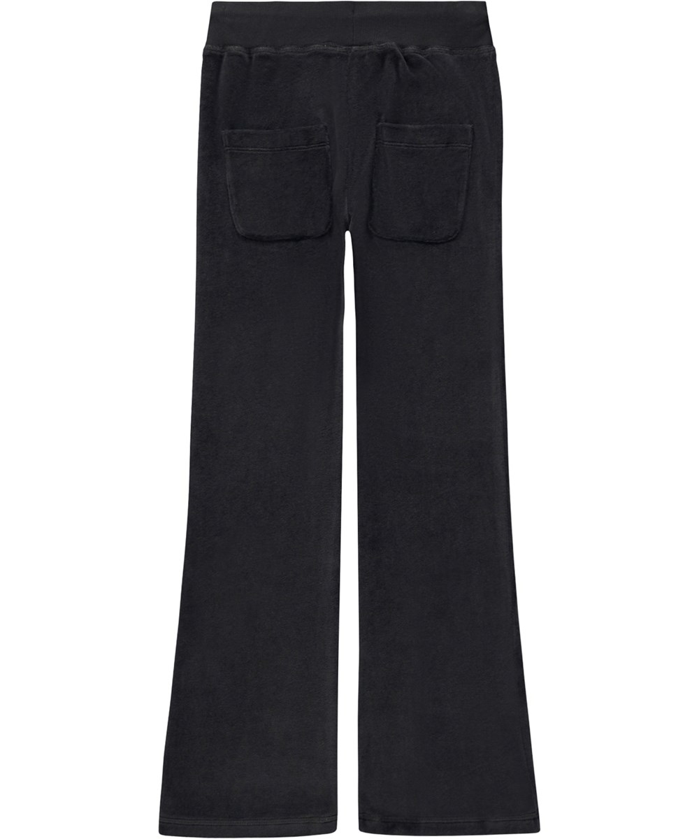 Annie - Purple Black - Sorte velour track bukser