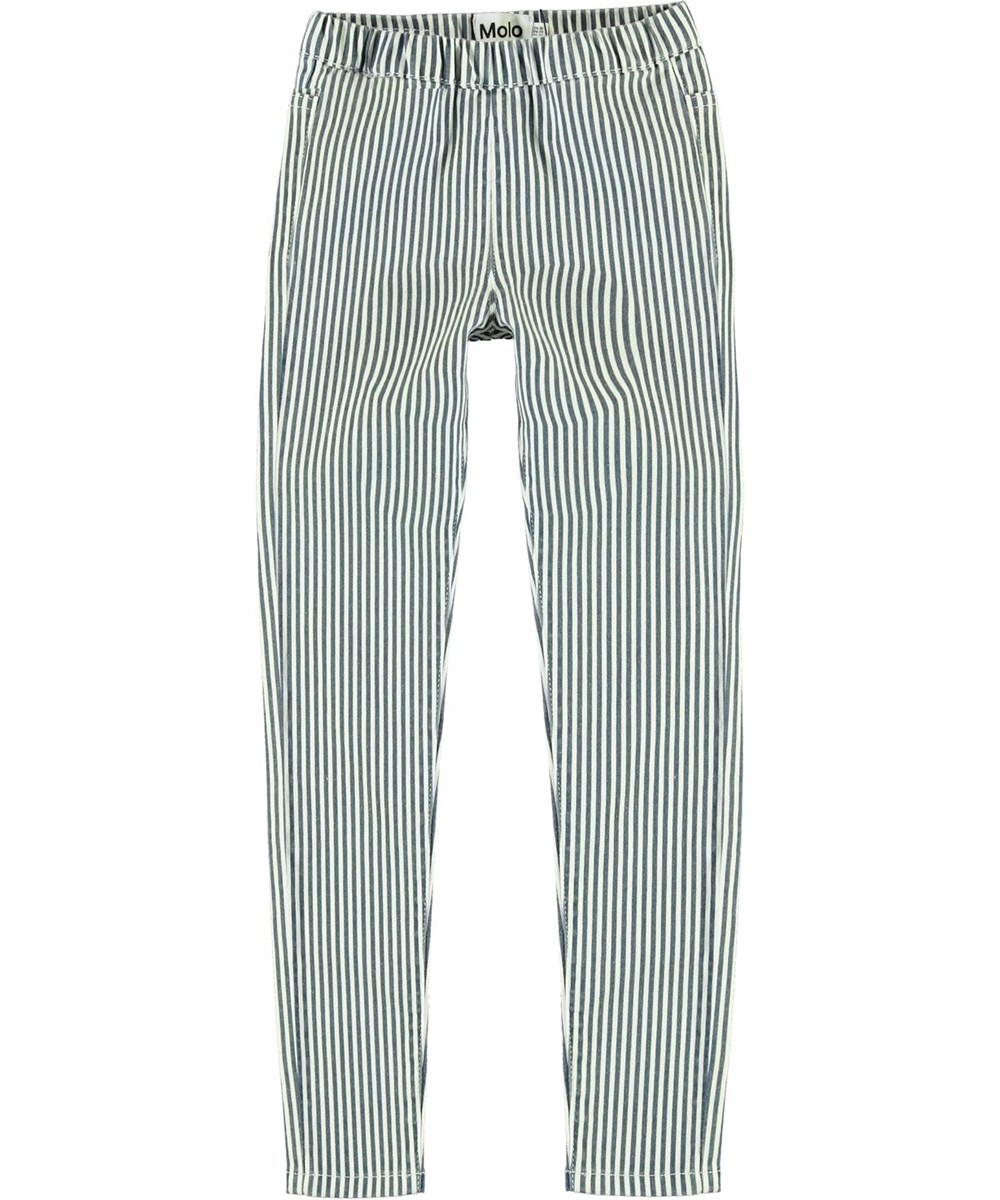 April - Eclipse Stripe - Blå og hvid stribede jeggings