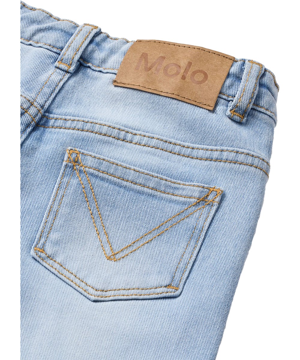 Asta - Bleached - Lyseblå strækbare jeans i økologisk bomuld til børn