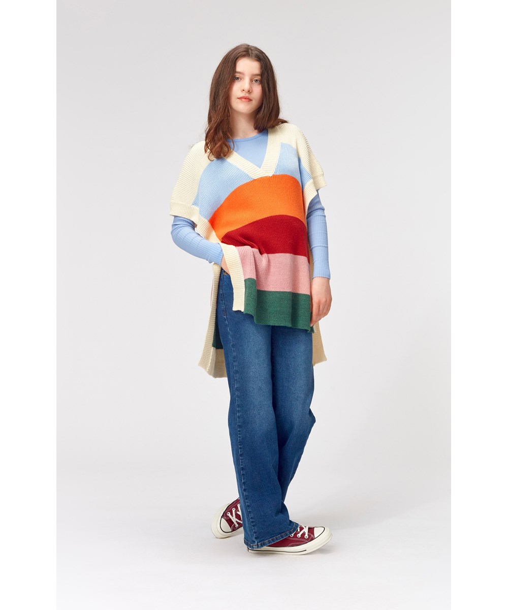 Asta - Ink Blue Denim - Blå brede jeans ned vidde