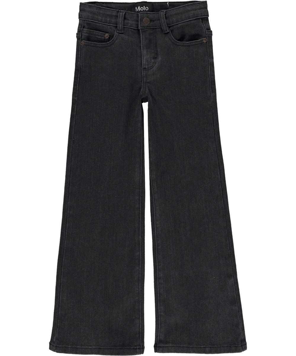 Asta - Washed Black - Sorte jeans med bootcut