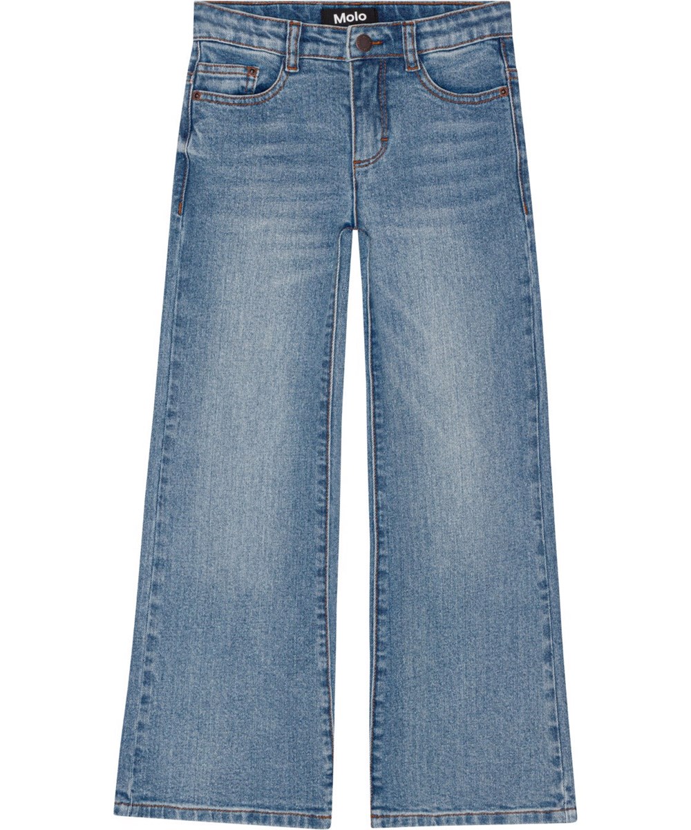 Asta - Washed Denim Blue - Blå jeans i økologisk bomuld