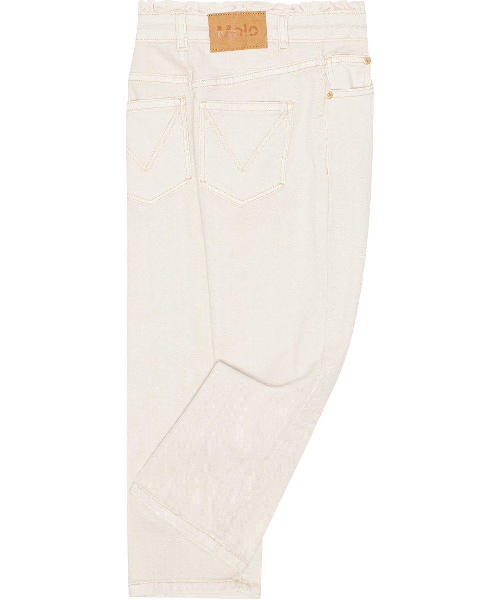 Astrid - Sea Shell - Råhvide jeans med guld detaljer