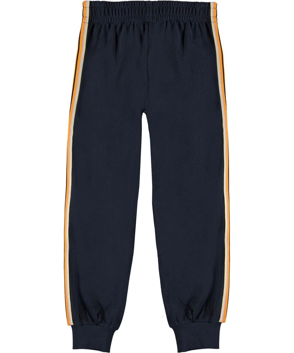 Ava - Total Eclipse - Blå sweatpants med stribet bånd