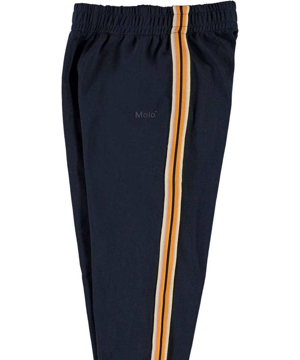 Ava - Total Eclipse - Blå sweatpants med stribet bånd