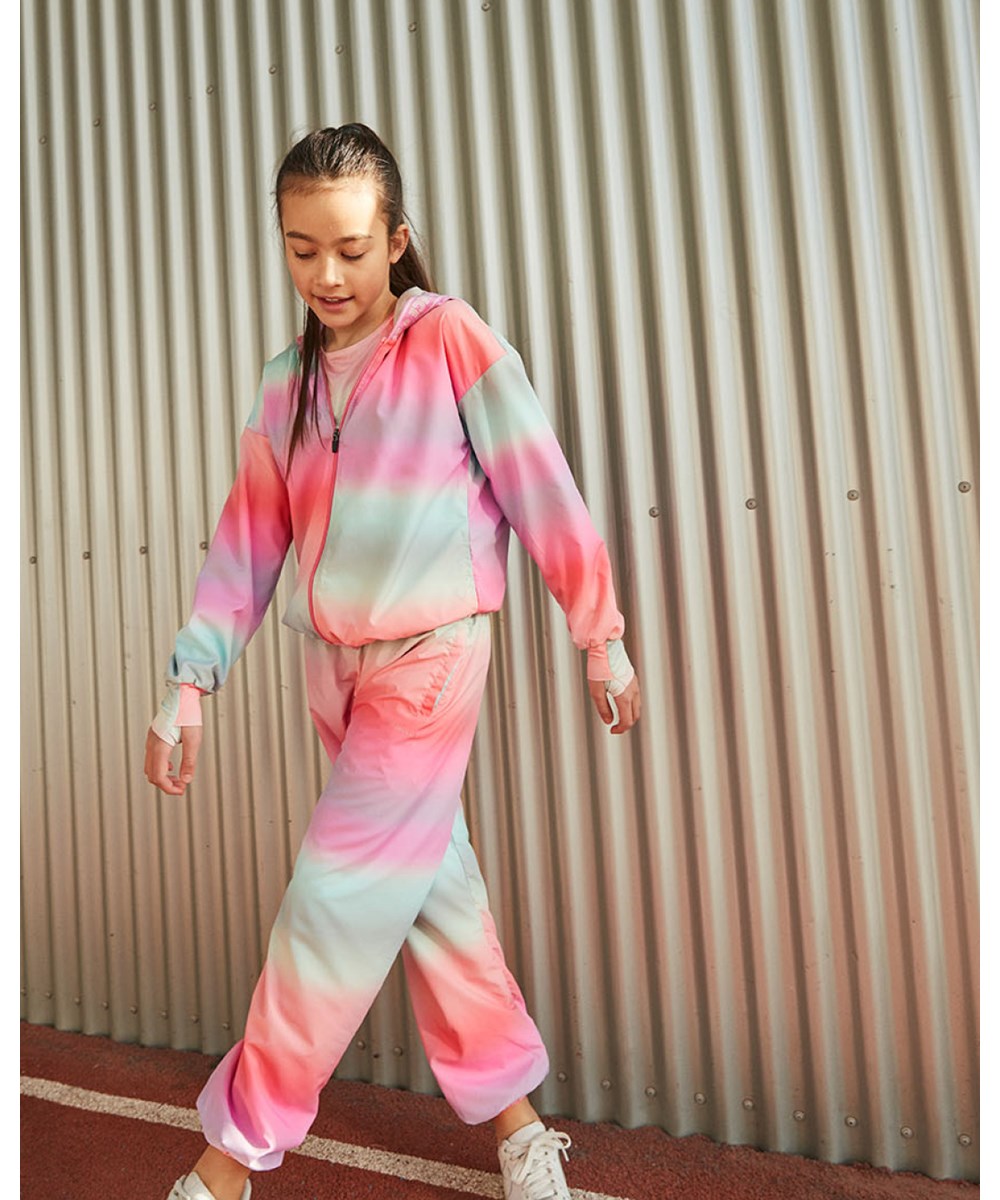 Oleen - Misty Stripe - Sportsbukser med pastelfarvet regnbue print