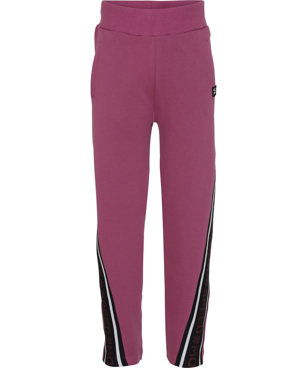 Ozella - Red Violet - Sweatpants i violet med tekst