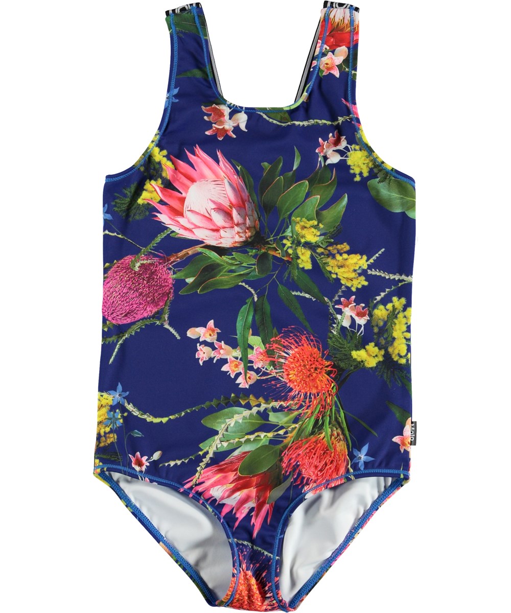 Orchid - Wild Flowers - Blomstret sportsbody i blå