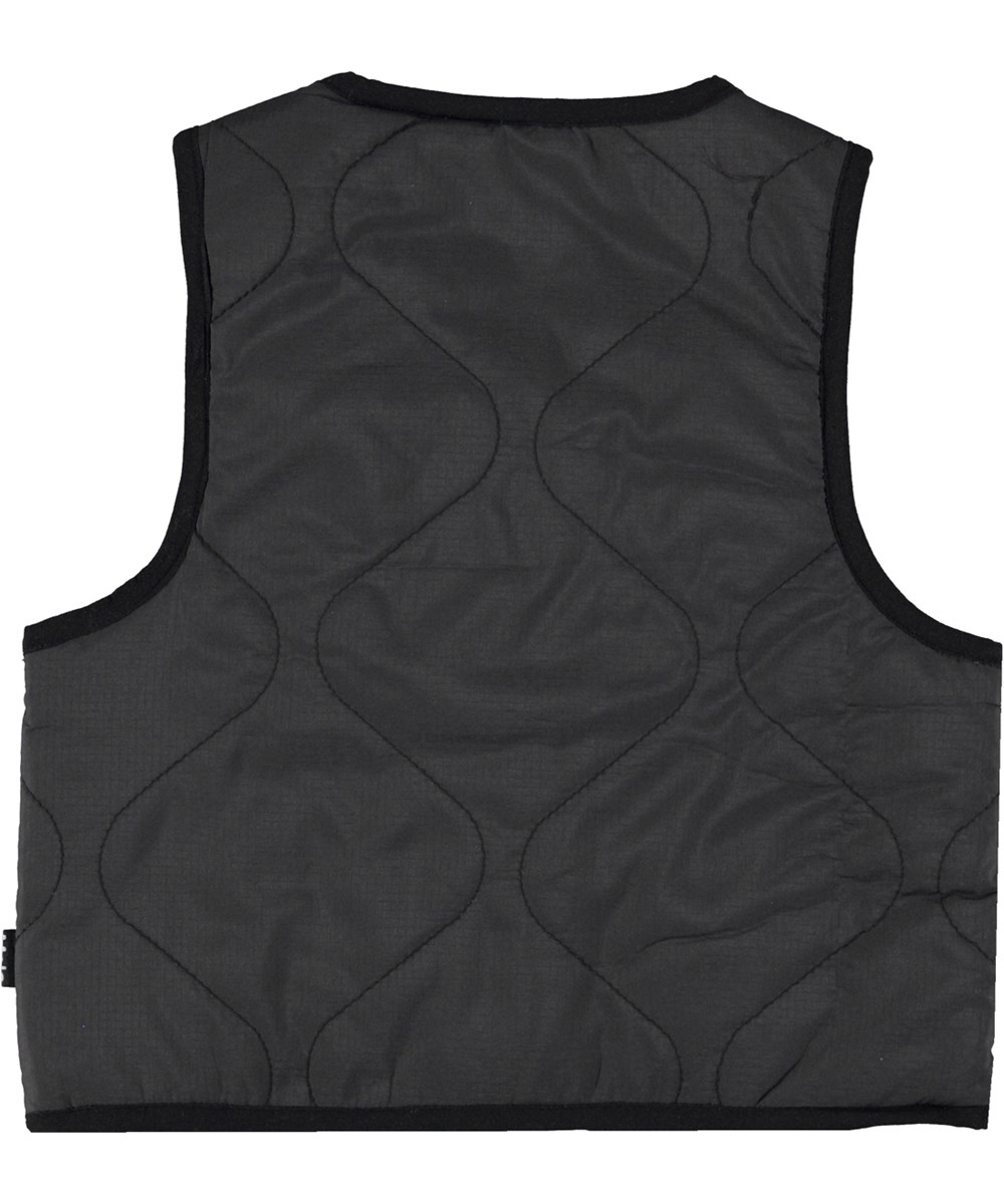 Harriet - Black - Sort quiltet vest