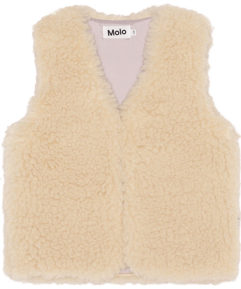 Hatcha - White Star - lys faux fur vest