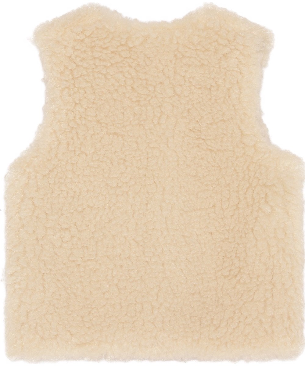 Hatcha - White Star - lys faux fur vest