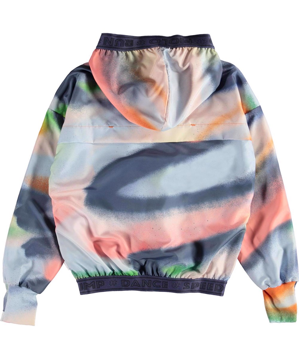 Ophelia - Faded Spray - Multifarvet sportsjakke med hætte sprayprint