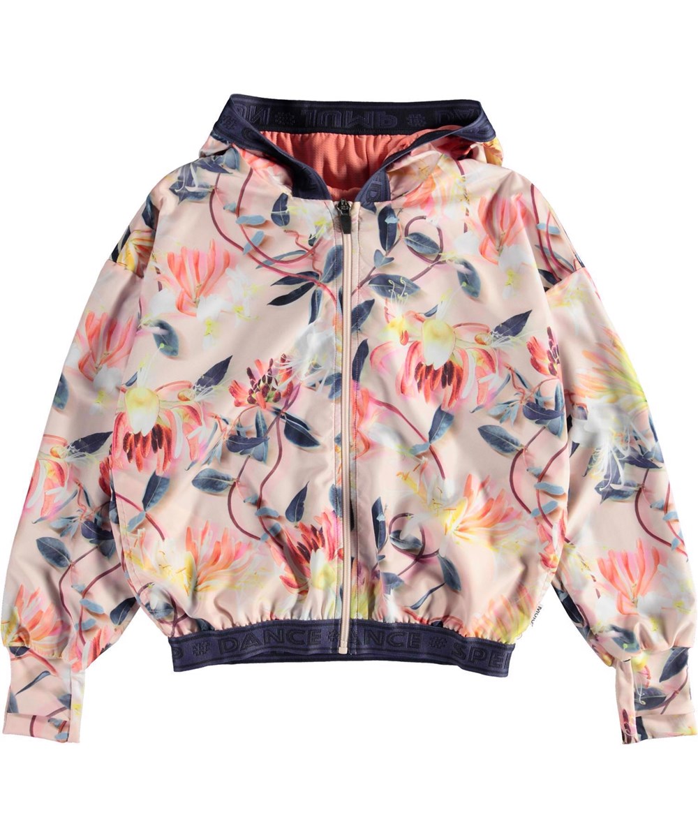 Ophelia - Motion Flower - Sportsjakke med hætte blomsterprint
