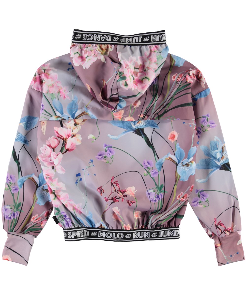 Ophelia - Motion Flowers - Rosa sportsjakke med blomster print