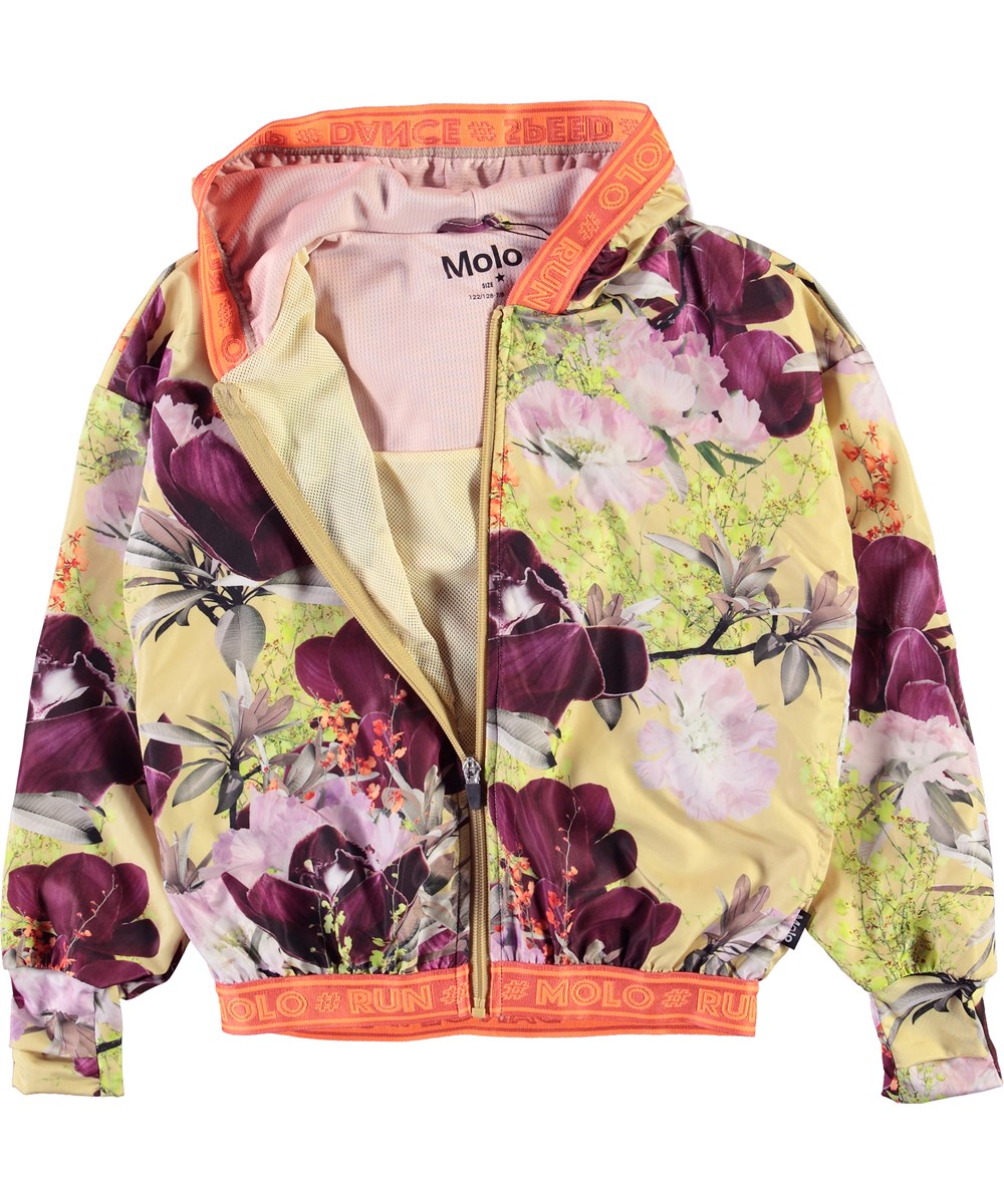 Ophelia - Orchid - Lysegul sports jakke med blomster print
