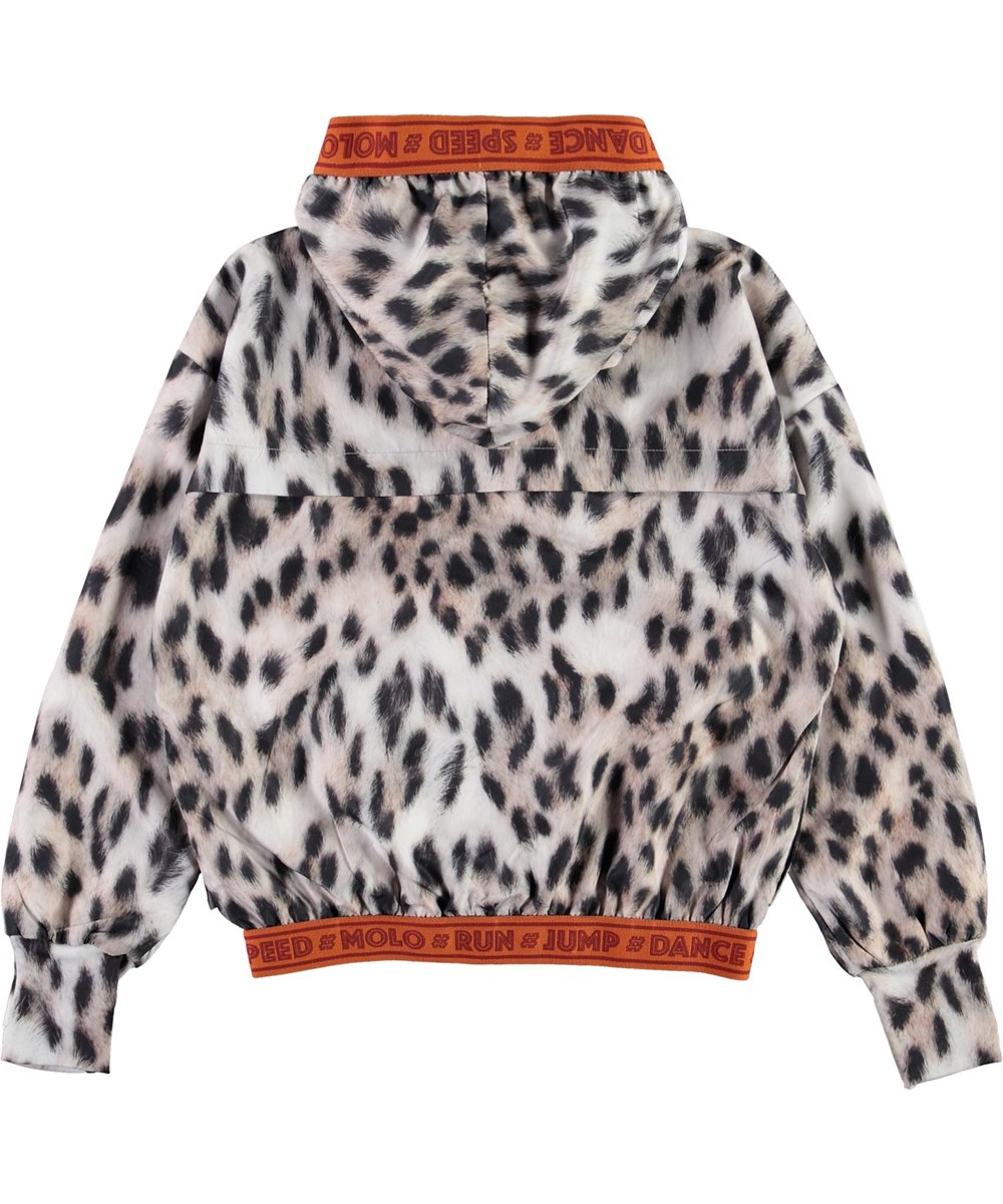 Ophelia - Snowy Leo Fur - Sportsjakke med sneleopard print