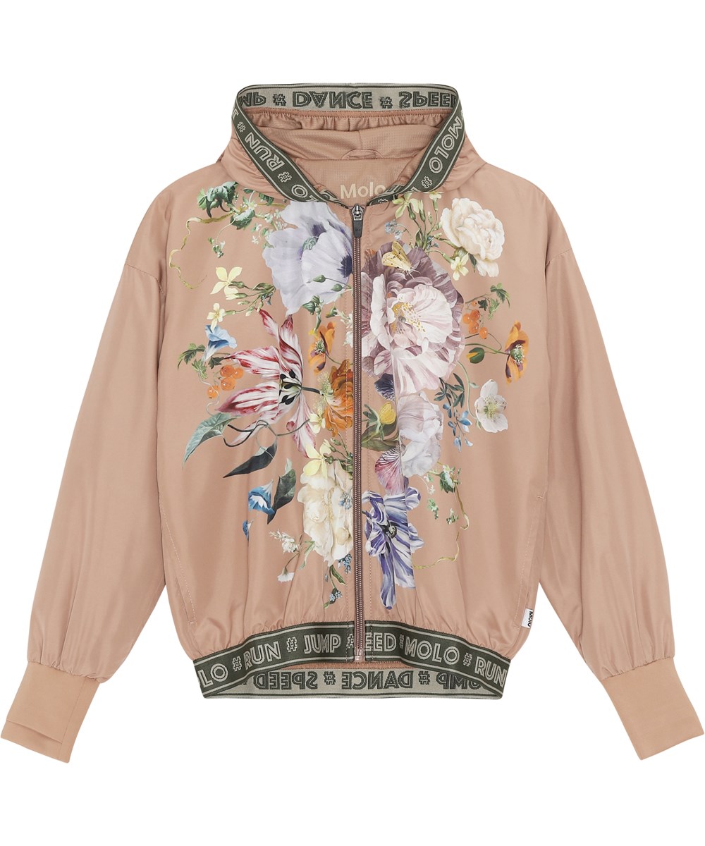Ophelia - Vertical Botanic - sportsjakke i rosa med blomster print