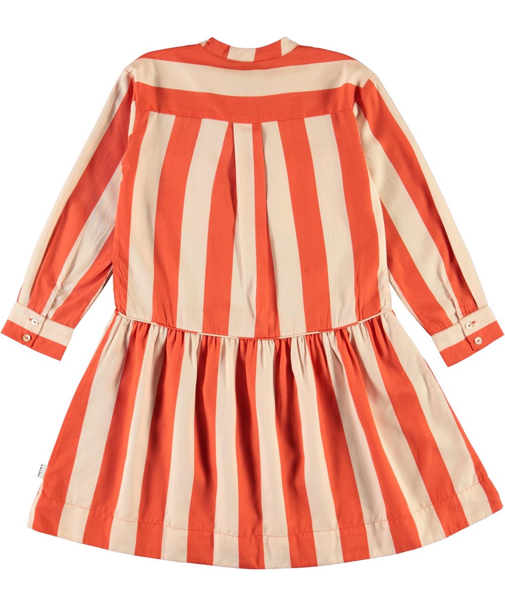 Cacao - Bonbon Stripe - Beige og rød stribet kjole