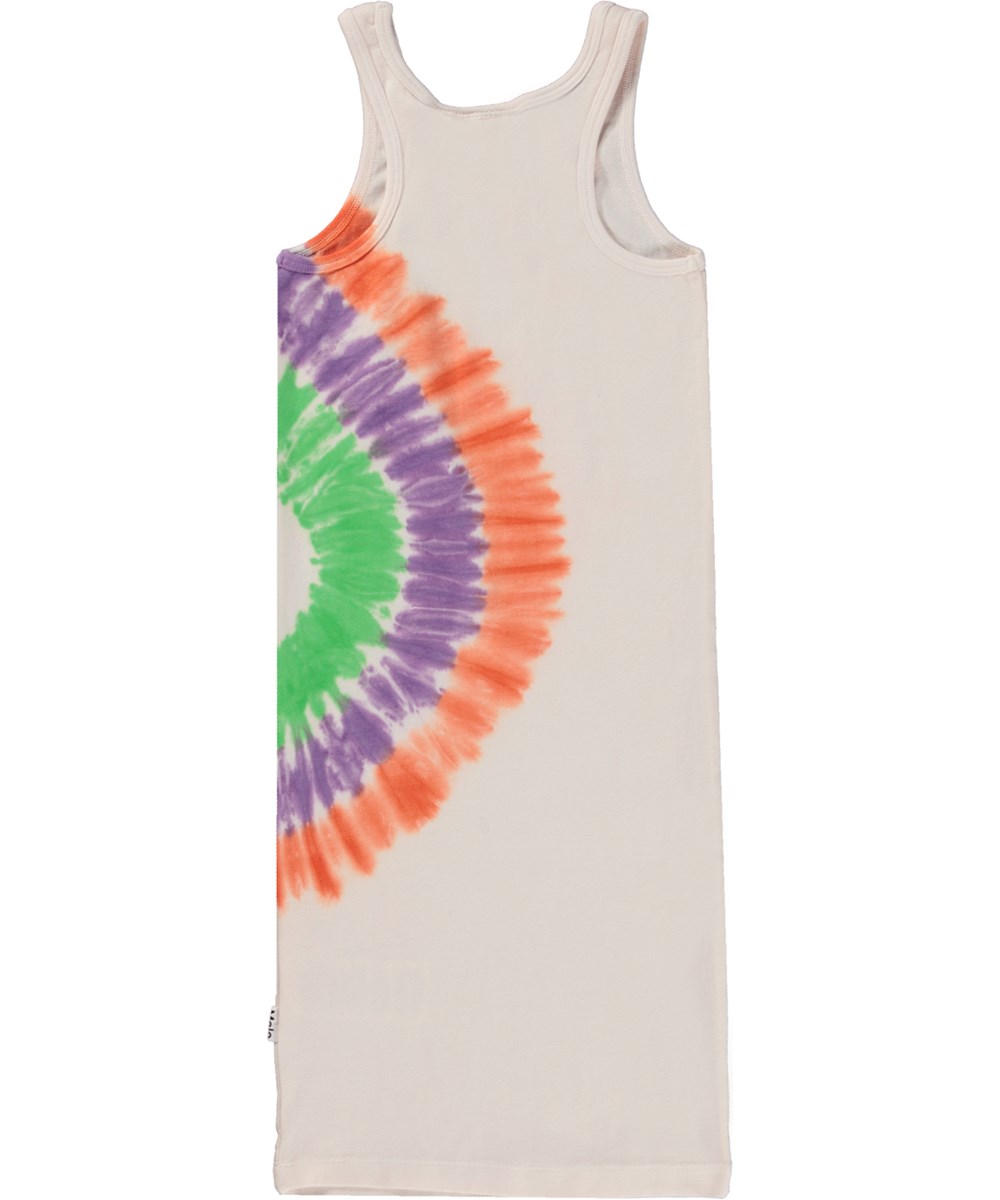 Caera - Powder - Økologisk pudderfarvet tanktop kjole med tie dye print