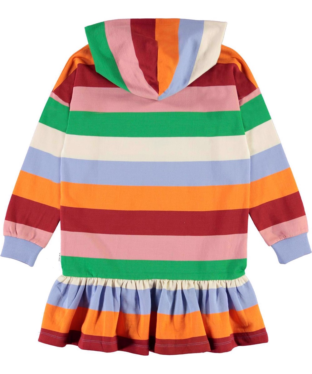 Carma - Pastel Rainbow - Økologisk stribet sweatshirt kjole 