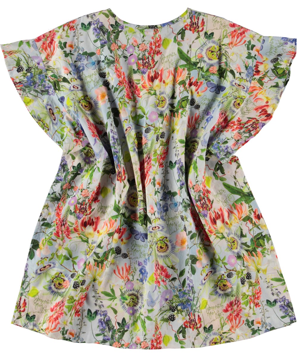 Cayla - Passion For Life - Økologisk tunika med flæseærmer og blomster print