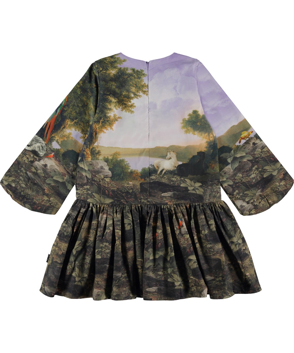 Cherry - Poetic Landscape - Økologisk kjole med print af hest og natur