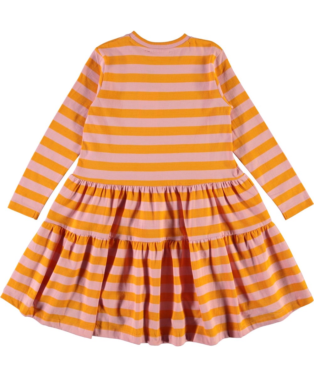 Chia - Citrus Stripe - Økologisk rosa og orange kjole