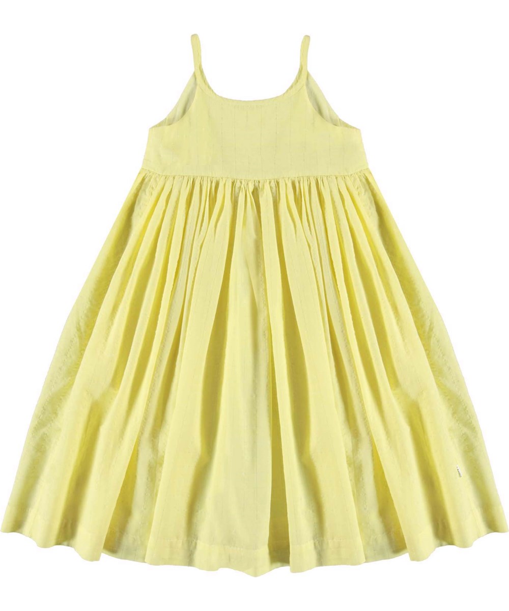 Chrissie - Yellow Pear - Lysegul stropkjole med volumen
