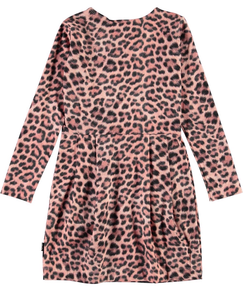 Cindarell - Rose Jaguar - Økologisk kjole i lyserød leopard print