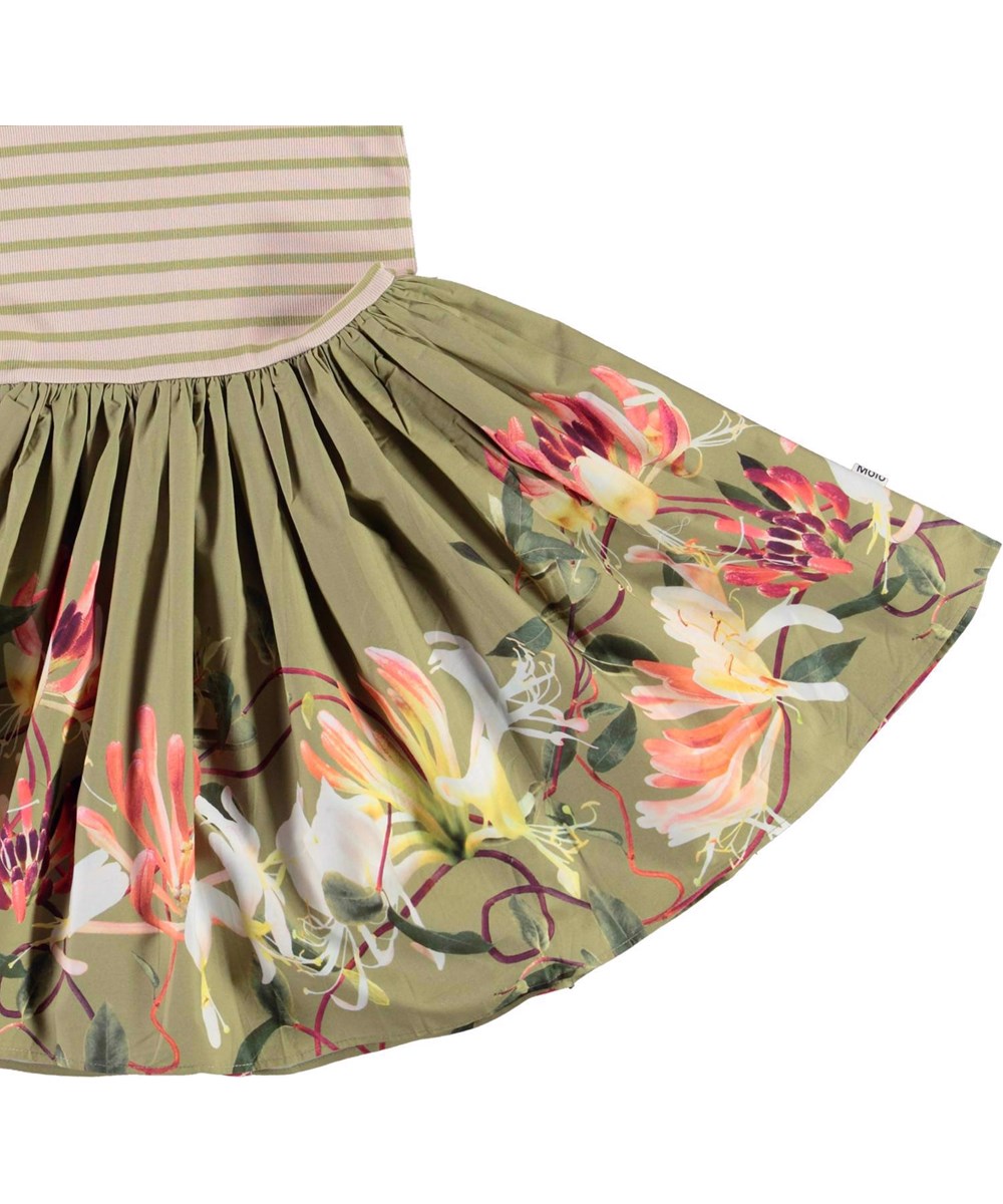 Cissa - Honeysuckle Edge - Økologisk stribet kjole med blomster print