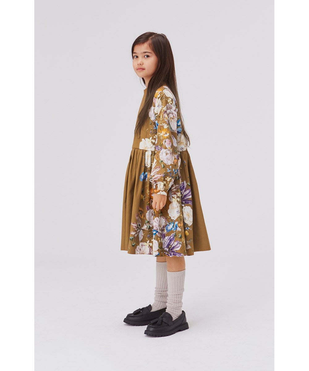 Como - Poetic Flora - Brun kjole med blomster print 