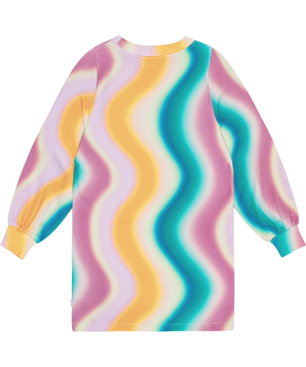 Corvina - Spray Waves - Myltifarvet jersey kjole i en blød bomuldsblanding med et graffitiprint