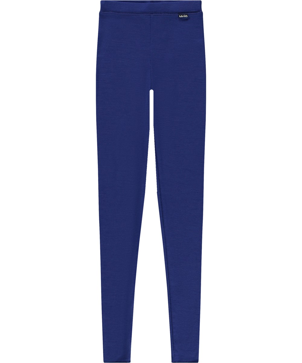 Nadine Wool - Twillight Blue - Blå leggings i merino uld