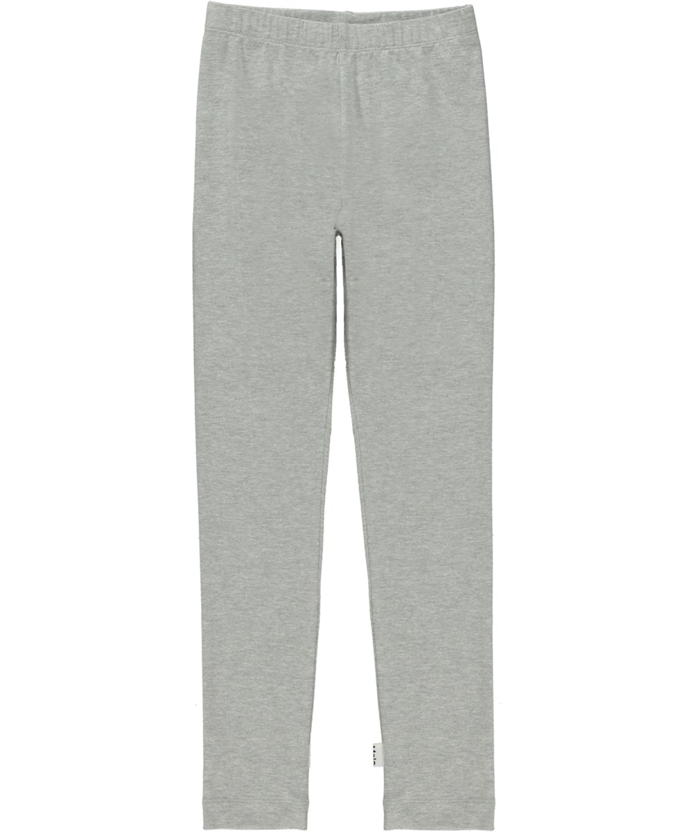 Nica - Light Grey Melange - Lysegrå leggings i økologisk jersey