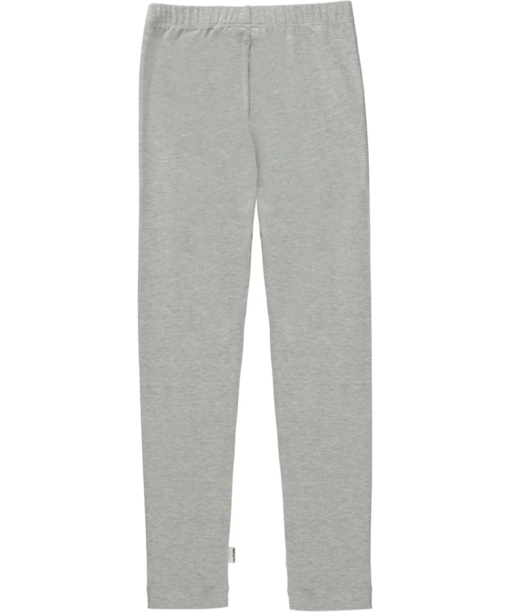 Nica - Light Grey Melange - Lysegrå leggings i økologisk jersey