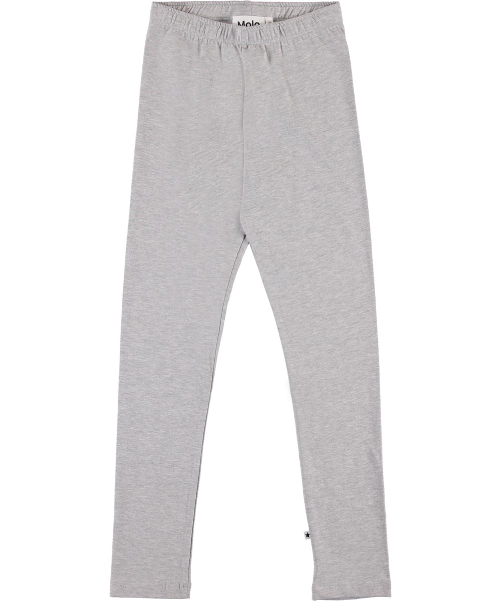 Nica - Light Grey Melange - Økologiske grå leggings 