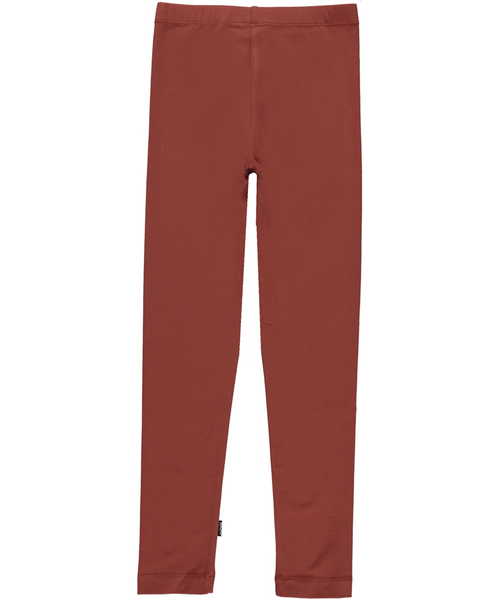 Nica - Terracotta - Rødbrune leggings i økologisk jersey