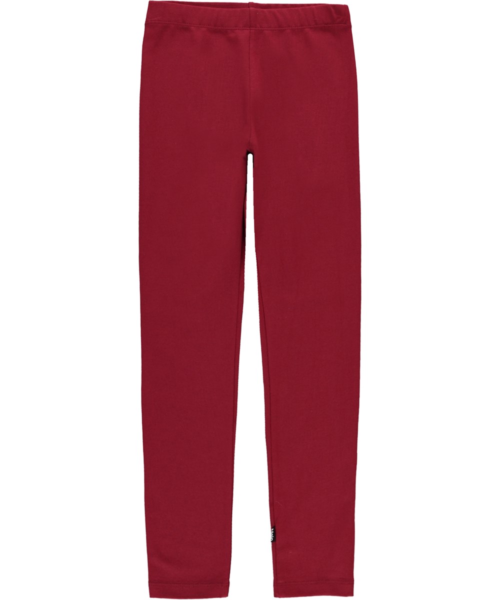 Nica Warm - Velvety - Økologiske mørkerøde leggings