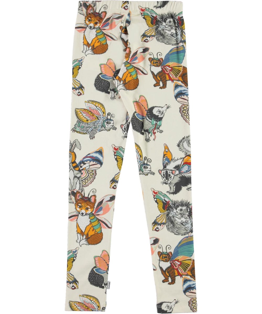 Niki - Hedgerow Buzz - Økologiske brune leggings med dyre print