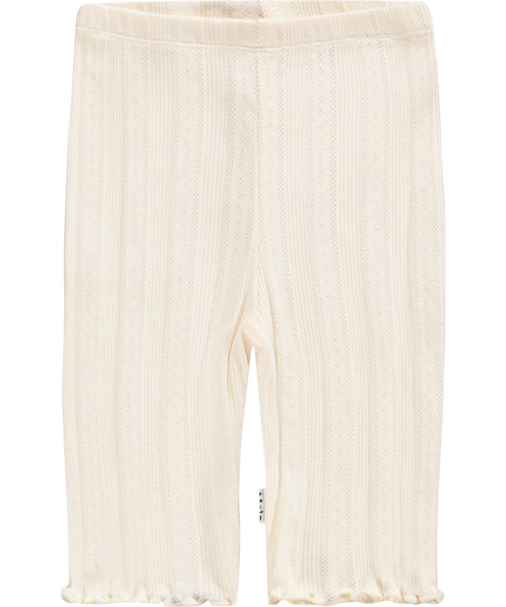 Noella - Pearled Ivory - Råhvide cykelshorts i økologisk bomuld til børn
