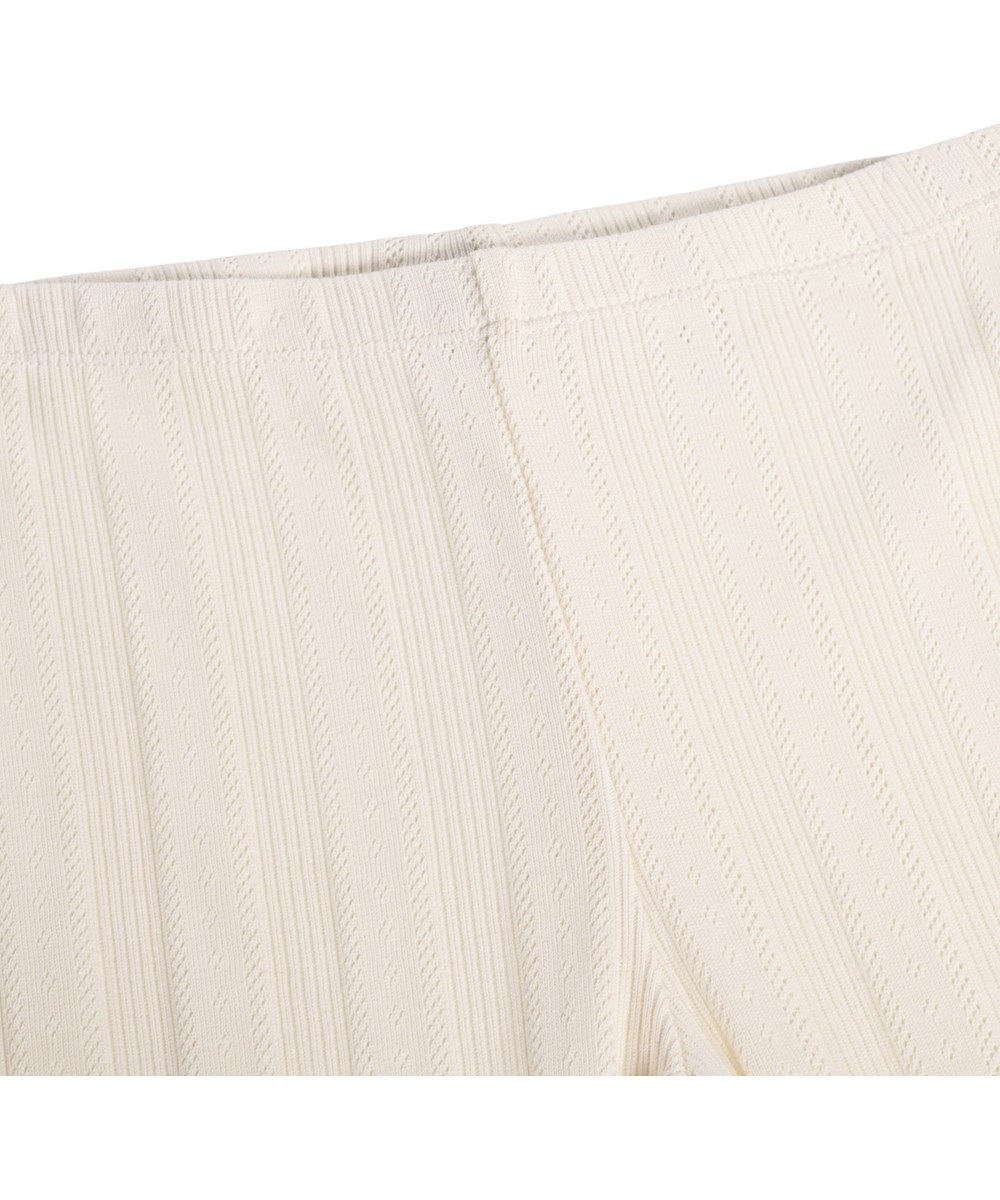 Noella - Pearled Ivory - Råhvide cykelshorts i økologisk bomuld til børn
