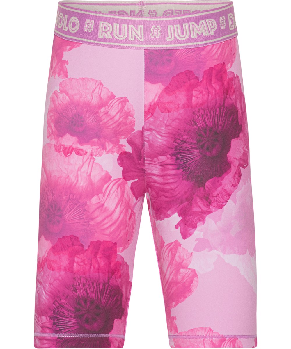 Obelia - Dreamy Poppies - Rosa cykelshorts med blomster print 