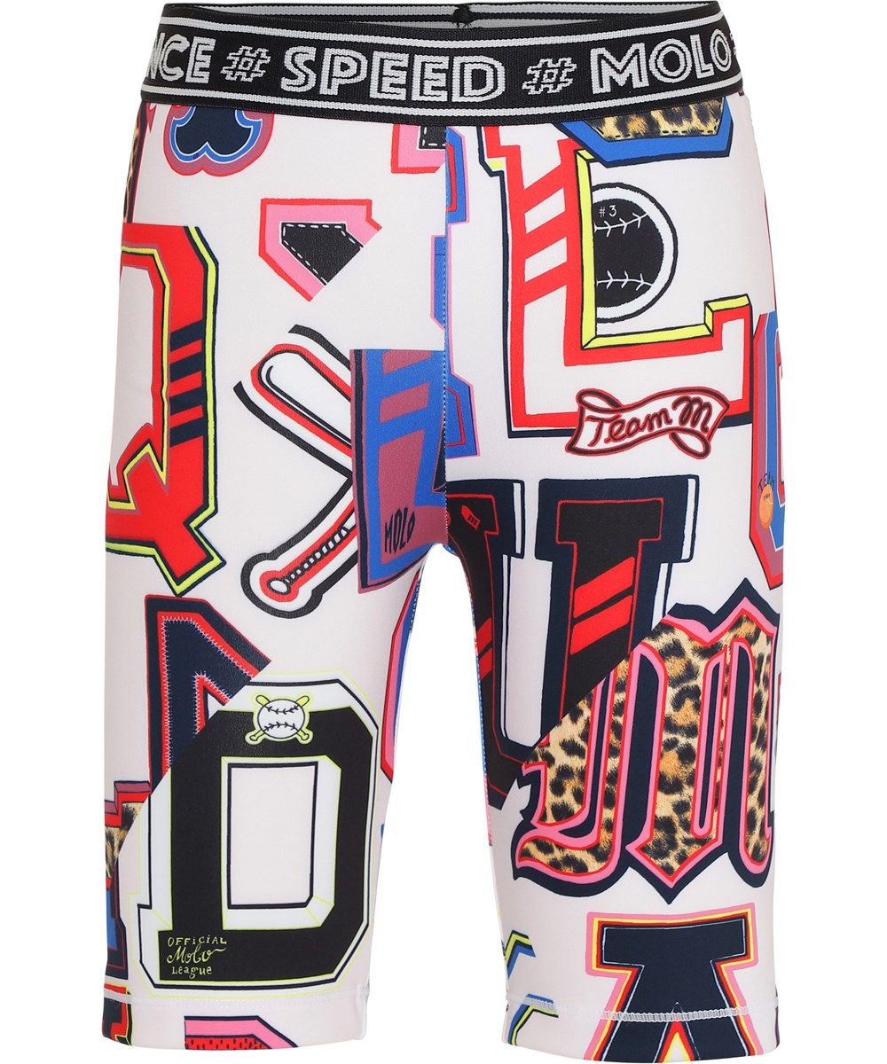 Obelia - Typo - Sportsshorts med print af bogstaver