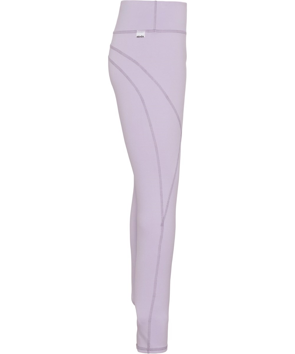 Oliwia - Frozen Lilac - Sport leggings i lyselilla med syninger