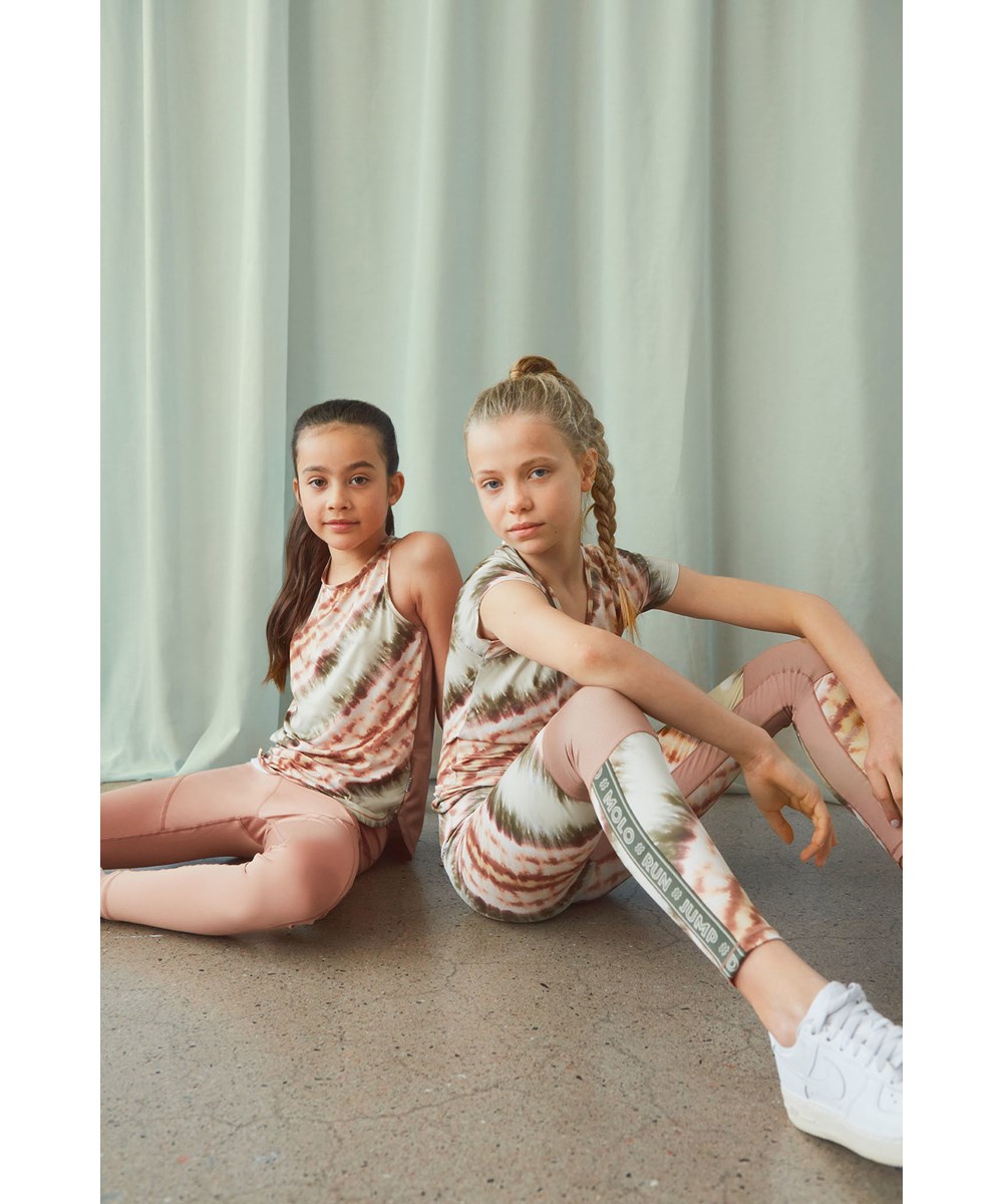 Oliwia - Rose Mist - Sport leggings i rosa med syninger