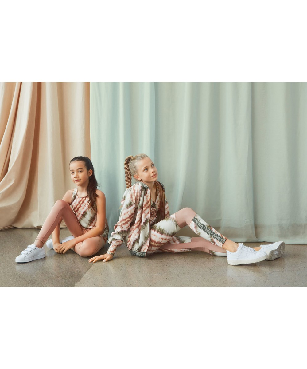 Oliwia - Rose Mist - Sport leggings i rosa med syninger
