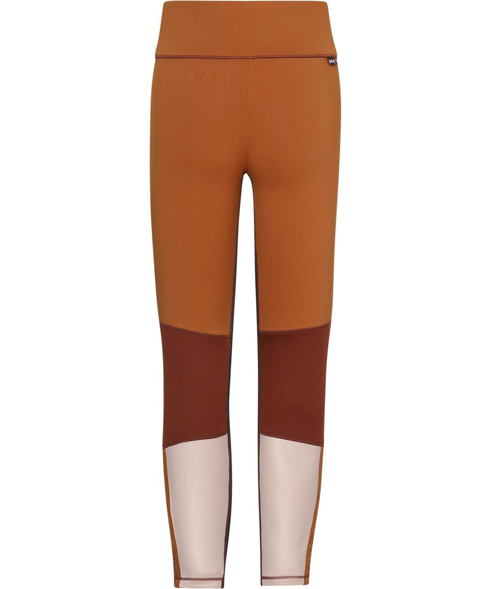 Olympia - Block Autumn - Brune og rosa sport leggings